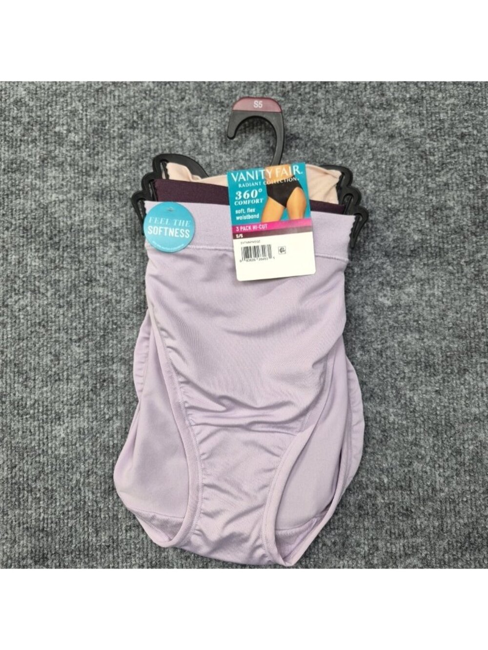 Womens Size S/5 Vanity Fair Radiant 360 Degree‎ 3 Pairs  Hi Cut Underwear~Soft